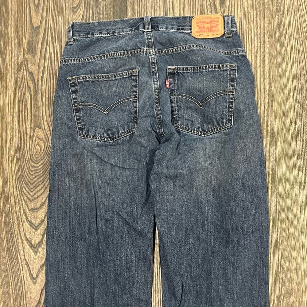 Levis Boys 550 Tapered Leg Jeans Relaxed Blurk Wash Blue Size 10 Husky 30 X 26 - Picture 11 of 11